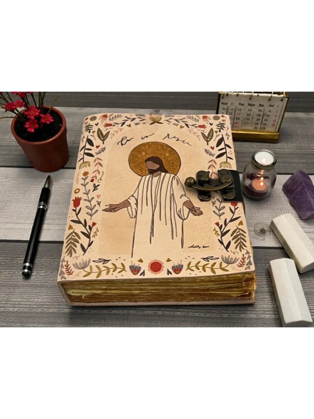 Jesus Prayer Leather Journal – Handmade Christian Faith & Devotional Journal